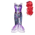 thumbnail image 3 of Disney-vestido de la Sirenita Ariel para niña, conjunto de disfraz de sirena, ropa de fiesta de cumpleaños y Carnaval, 3 of 5