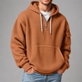 thumbnail image 2 of Rhuody Sweatshirt For Mens Crewneck Solid Color Long Sleeve Sweatshirts Half Zip Sweatshirt With Pocket 2Xl Orange, 2 of 4