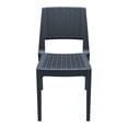 thumbnail image 3 of Luxury Commercial Living 34" Gray Outdoor Patio Wickerlook Dining Chair, 3 of 9