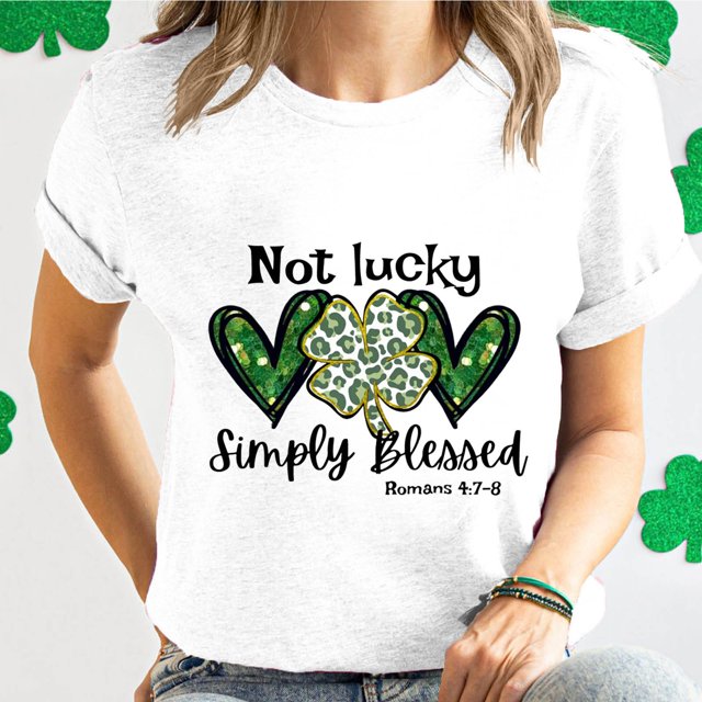 T-shirts de la Saint-Patrick pour Femmes T-Shirt Graphique à Manches Courtes Col Rond Saint-Patrick