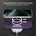 thumbnail image 3 of Allytechgroup Carbon Fiber Case for iPhone 16 Pro, Slim Lightweight Magnetic Back Cover Support Wireless Charging Non-Slip Shockproof Anti-Scratch for iPhone 16 Pro Women Men, Purple, 3 of 8