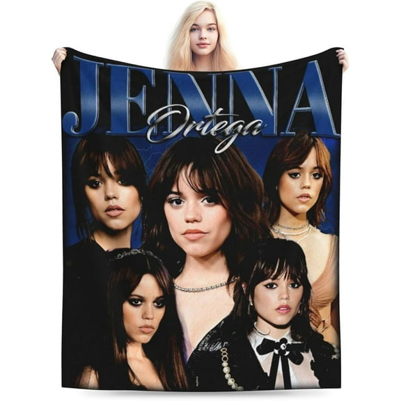 Jenna Actor Ortega Throw Blanket Flannel Blanket Warm Soft Microfiber Blanket for Living Room Couch Sofa Bedroom Decor Gifts 40"x30"