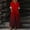 Dresses-160Red, variant on Dresses for Women V Neck Oversized Maxi Dress with Pockets Short Sleeve Caftan Dress Asymmetrical Hem Beach Dress Vacation Resort Travel Wear Gray M
