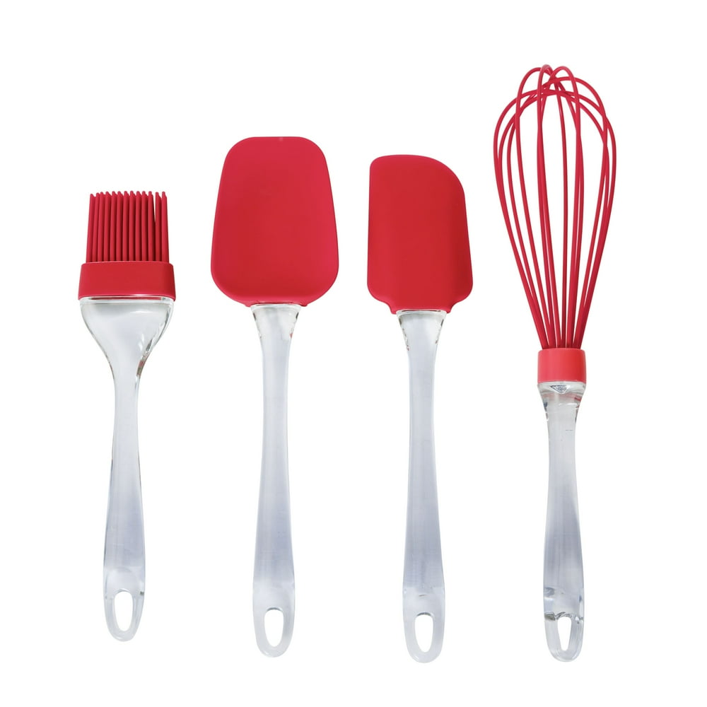 Farberware 4piece Whisk, Spatula, Spoon Spatula and Basting Brush