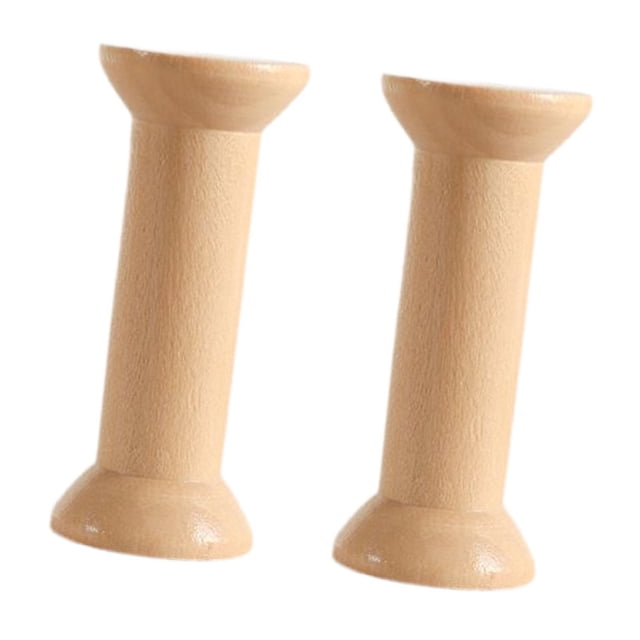 Abbracc 2 Pieces Wooden Empty Spool Embroidery 3.1" Arts DIY Embroidery Thread Spool B