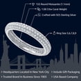 thumbnail image 2 of Gem Stone King 925 Sterling Silver White Moissanite 3 Rows Micro Pave Setting Eternity Wedding Band Ring for Women (1.08 Cttw, Available in Size 5, 6, 7, 8, 9), 2 of 4