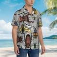 thumbnail image 5 of Disketp Hawaiian Shirts For Men,Bright Insects Print Mens Casual Short Sleeve Button Down Shirts Beach Shirt, 5 of 8