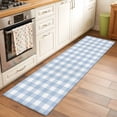 thumbnail image 3 of Light Blue Plaid Kitchen Runner Rug 2x6 Washable Runners for Hallway Non Slip Modern Minimalist Country Large Area Rug Indoor Floor Carpet for Bathroom Laundry Entryway Bedroom Living Room, 3 of 7