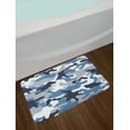 thumbnail image 2 of Camouflage Bath Mat, Illustration Abstract Soft Colors Pattern Surreal Shapes Design Art, Plush Bathroom Decor Mat with Non Slip Backing, 29.5" X 17.5", Slate Blue Indigo Grey, by Ambesonne, 2 of 2