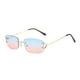 thumbnail image 1 of Gafas de Sol Qarigey Rectangulares de Color Verdadero Lentes Azul Rosado, 1 of 6