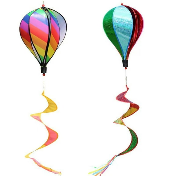3pcs Hot Air Balloon Wind Spinners Hot Air Balloon Windmill Pendent Yard Decorations