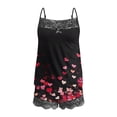 thumbnail image 4 of Women's Valentine's Day Lace Sleeveless Tank Top with Spliced Shorts Casual Pajama Set, 4 of 5