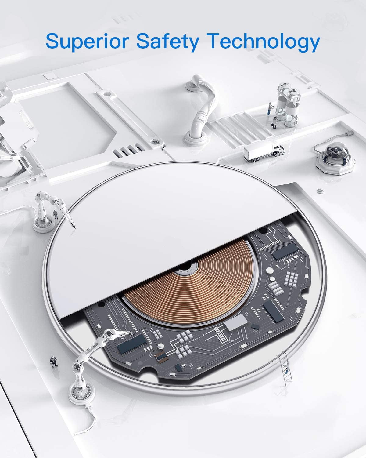 15W Wireless Charger Compatible With iPhone 16e/17e - Fast Charging Pad Slim Quick Charge White