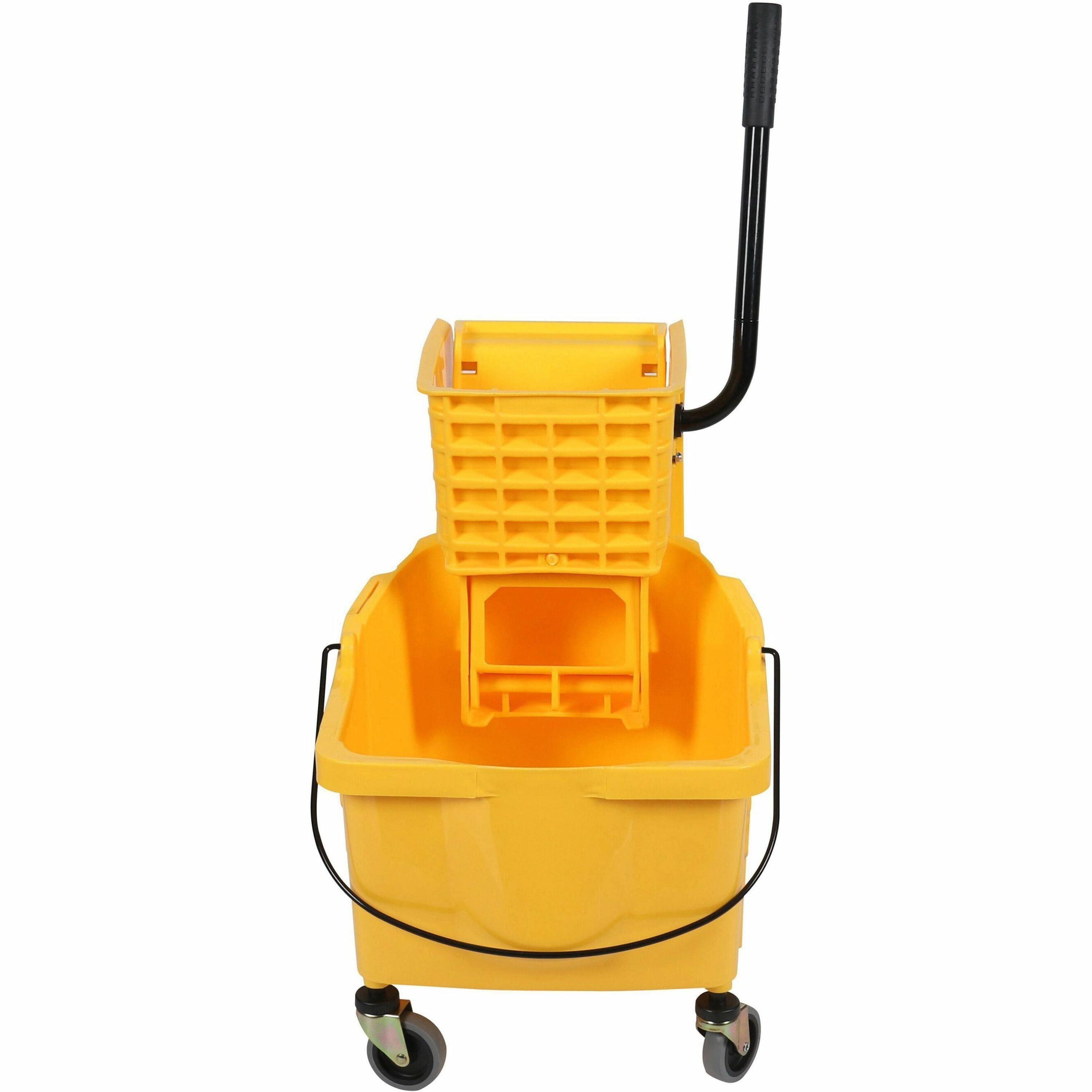 Genuine Joe, GJO02347, 35 QT Side Press Mop Bucket Wringer Combo, 1 Each, Yellow