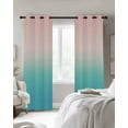 thumbnail image 3 of Pink Teal Ombre Blackout Curtains 54 Inches Long for Bedroom, Modern Abstract Art Gradient Aesthetics Thermal Insulated Room Darkening Black Out Window Curtain Panels Grommet Drapes for Living Room, 3 of 8