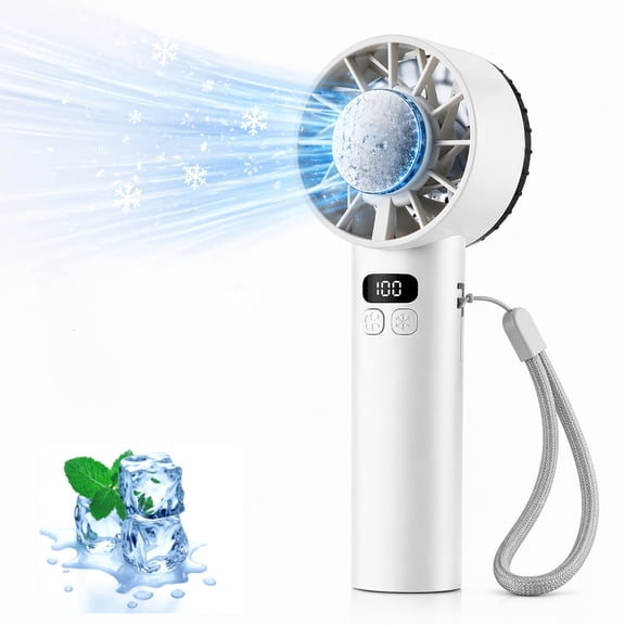 Handheld Turbo Fan, Portable Small Pocket Handheld Personal Fan, Rechargeable Battery Operated USB Charger Keeping Cool In Hot Weather For Travel Beach(White)