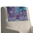 thumbnail image 4 of COEQINE Recliner Headrest Cover Faux Leather Head Rest Covers for Recliner Chair with Adhesive Backed Hook and Loop Straps for Home & Office, 17x27 Inch, Marble Violet Blue, Set of 2, 4 of 7