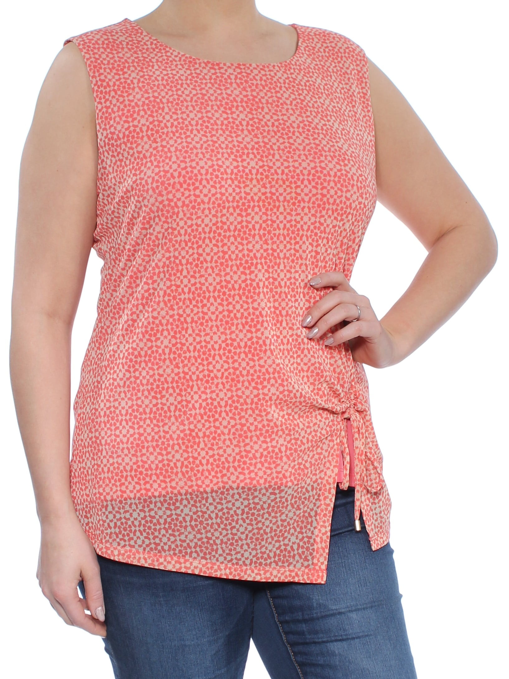 dkny sleeveless ruched top