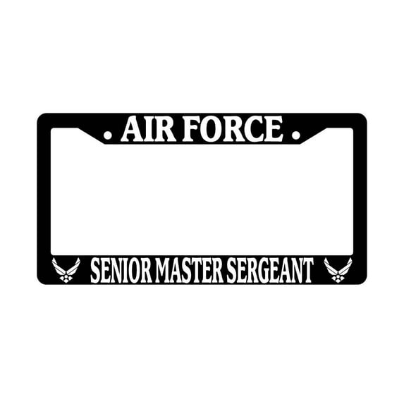 Air Force Senior Master Sergeant Black Plastic License Plate Frame