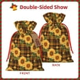 thumbnail image 2 of Rocae Yellow Black Plaid Sunflower for Christmas Drawstring Linen Gift Bag with Drawstrings Treat Bag Goody Present Bags for Christmas Party Favor-Small, 2 of 9