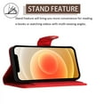 thumbnail image 5 of Charm Style for iPhone 12 Case RFID Blocking Wallet Card Holder Leather PU Flip Cover Folio Lanyard Crossbody Strap Women Girl Magnetic Clasp Kickstand For iPhone 12, Red, 5 of 8