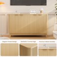 thumbnail image 5 of Large Fluted Sideboard,Buffet Cabinet with 4 Doors & Adjustable Shelves  for Living Room (Oak Natural), 5 of 8