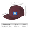 thumbnail image 2 of DouZhe Flat Brim Cap Snapback Hat, Connecticut État Sceau Drapeau Imprime Rouge Adulte Casquette de Baseball Réglable, 2 of 6