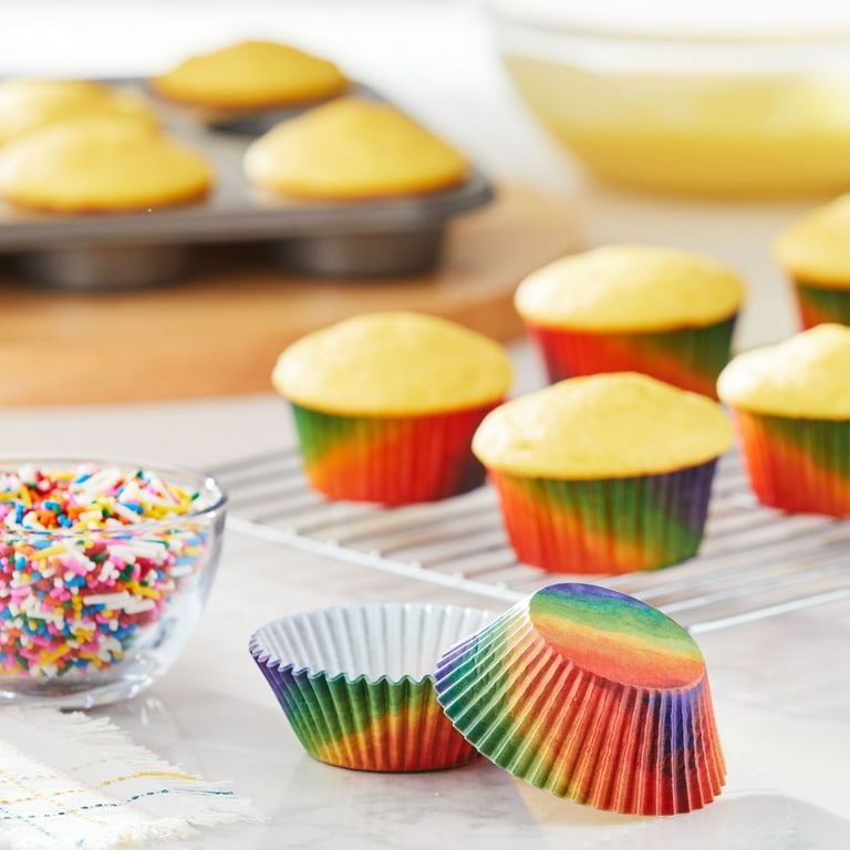 Great Value Watercolor Rainbow Cupcake Liners, 75 Count