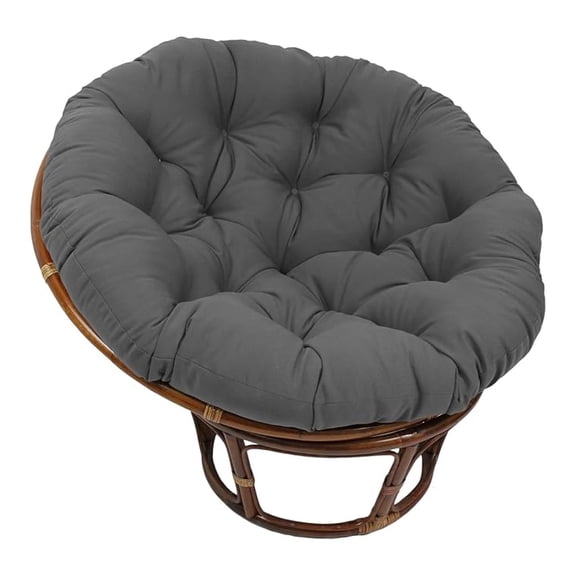 Solid Twill Papasan Chair Cushion, 44" x 6" x 44", Steel Grey