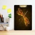 thumbnail image 6 of FMSHPON Golden Dragonfly Art Clipboard Hardboard Wood Nursing Clip Board and Pull for Standard A4 Letter 13x9 inches, 6 of 7