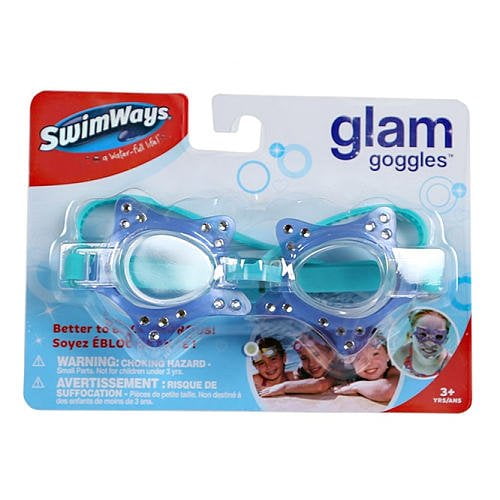 5.75" Green and Blue Butterfly Shaped Glam Goggles Swimming Pool Accessory for Kids Age 3+ Years by Swimway