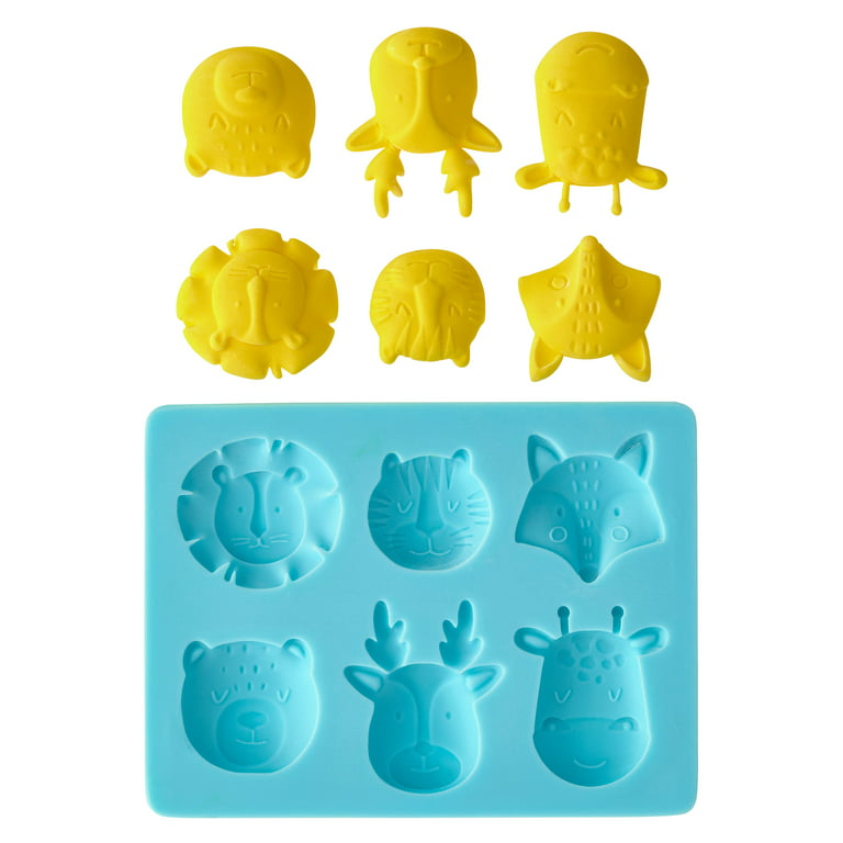 6 Pack: Animal Faces Silicone Fondant Mold by Celebrate It®
