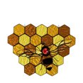 thumbnail image 1 of Halloween Decorations Queen Bee Stained Beehive Stained Honeycomb Ornament Bee Pendant, 1 of 9