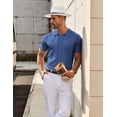 thumbnail image 4 of COOFANDY Button Up Shirt for Men Short Sleeve Summer Shirts Retro Knit Button Down Shirts, 4 of 8
