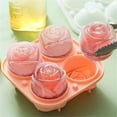 thumbnail image 4 of 2 Inch 3D Silicone Rose Ice Molds,Large Flower Ice Cube Molds,4 Cavity Fun Ice Tray Shapes,Easy Release,For Cocktail,Brandy,Juice,Wine,Whiskey(Orange), 4 of 7