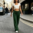thumbnail image 5 of HADST Women Drawstring Elastic High Waist Wide Leg Sweatpants Side Pockets Loose Straight Soft Casual Trousers, 5 of 8