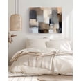 thumbnail image 3 of Grey Brown Abstract Wall Art for Living Room,Canvas Picture Wall Decor for Bathroom Bedroom,Oil Painting Color Blocks Painting Artwork for Office Kitchen Hallway Dining Room Home Decorations 20"x24", 3 of 8