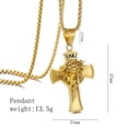 thumbnail image 3 of 14K Yellow Gold Jewelry Gold Fashion Necklace European And American Hip-hop Man Pendant A274, 3 of 7