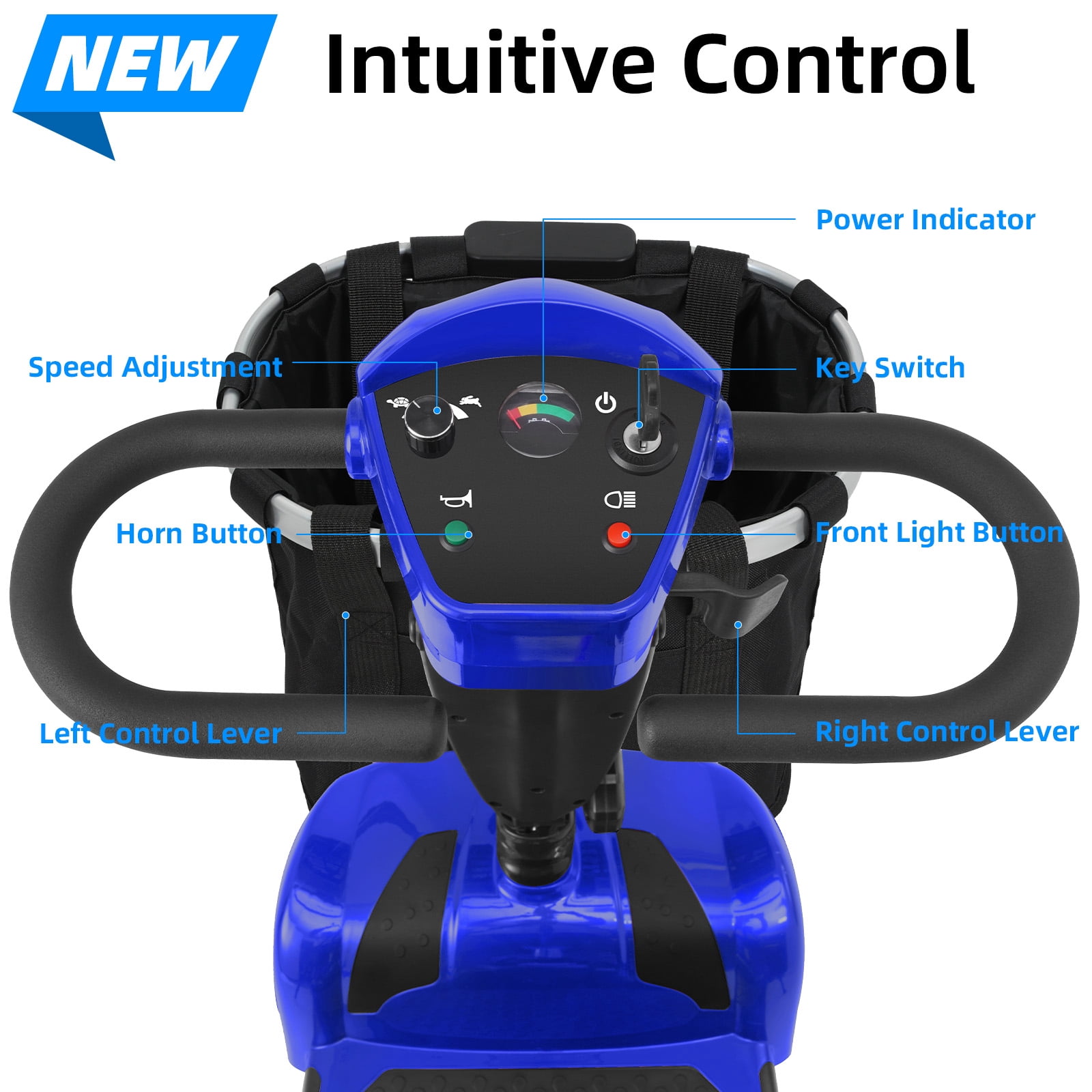 Mbxcooter 15/30 Miles Mobility Scooter,4-Wheel Mobility Scooter for Adults,Seniors,350W Electric Powered Wheelchair Device,Compact Duty Mobile for Travel with Dual Baskets, Rotating Seat