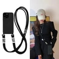 thumbnail image 3 of Luxury Solid Color Crossbody Lanyard Strap Soft Case For Iphone 15 Series, iPhone 12 Pro Max, 3 of 6