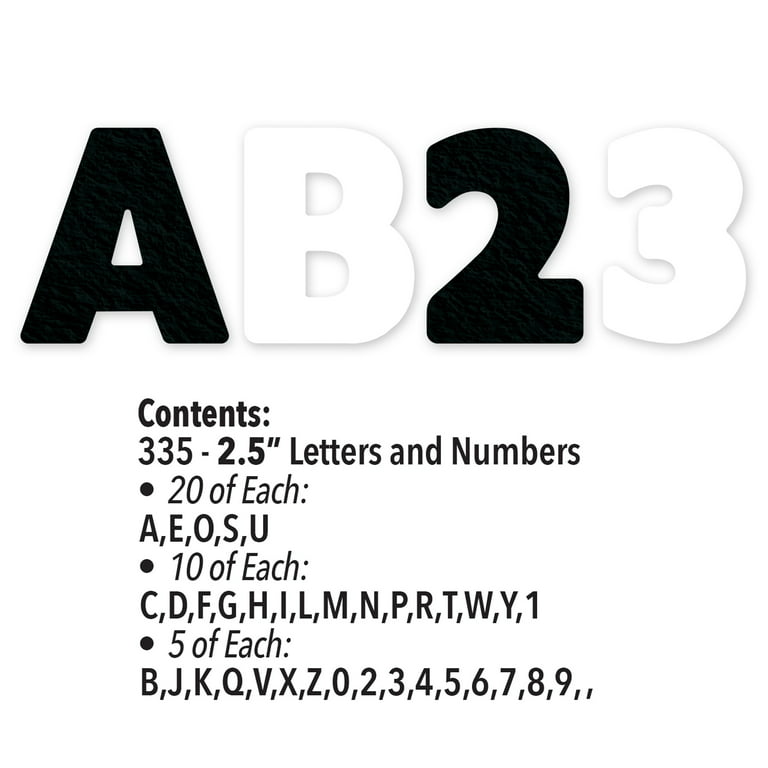 ArtSkills 2.5 and 4 Black and White Paper Letter and Number Stickers,  310Pc 