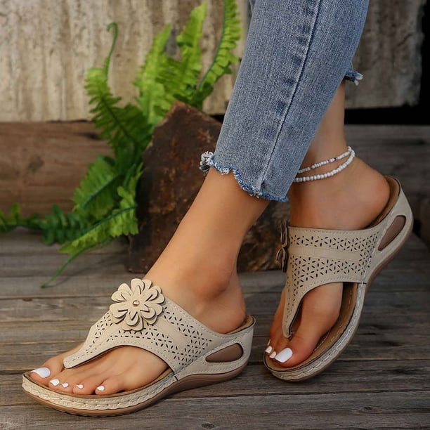 MKLEKYY Sandalias Plataforma Sandalias Casuales Cómodas para Mujer, Chanclas Transpirables de Punta Abierta Con Tacón de Cuña para Uso Diario En Primavera, Verano y Otoño.