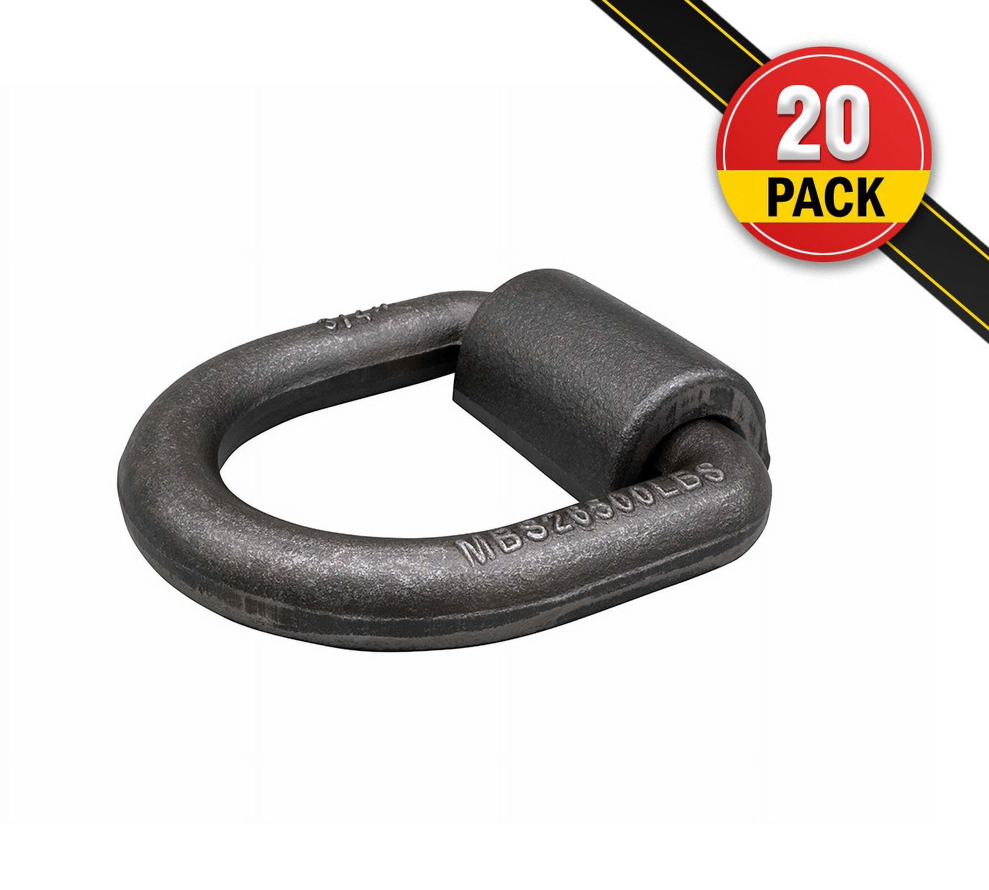 (20 Pack) 3/4" Heavy Duty Weld-On Forged D Ring 26,500Lbs
