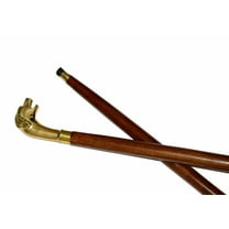 Elegant Walking Cane with Brass Dog Handle Sturdy Wooden Walking Stick for Men & Women Vintage Style Cane