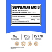 BulkSupplements Vitamin K2 MK7 Powder - 250 Grams (8.8 oz)