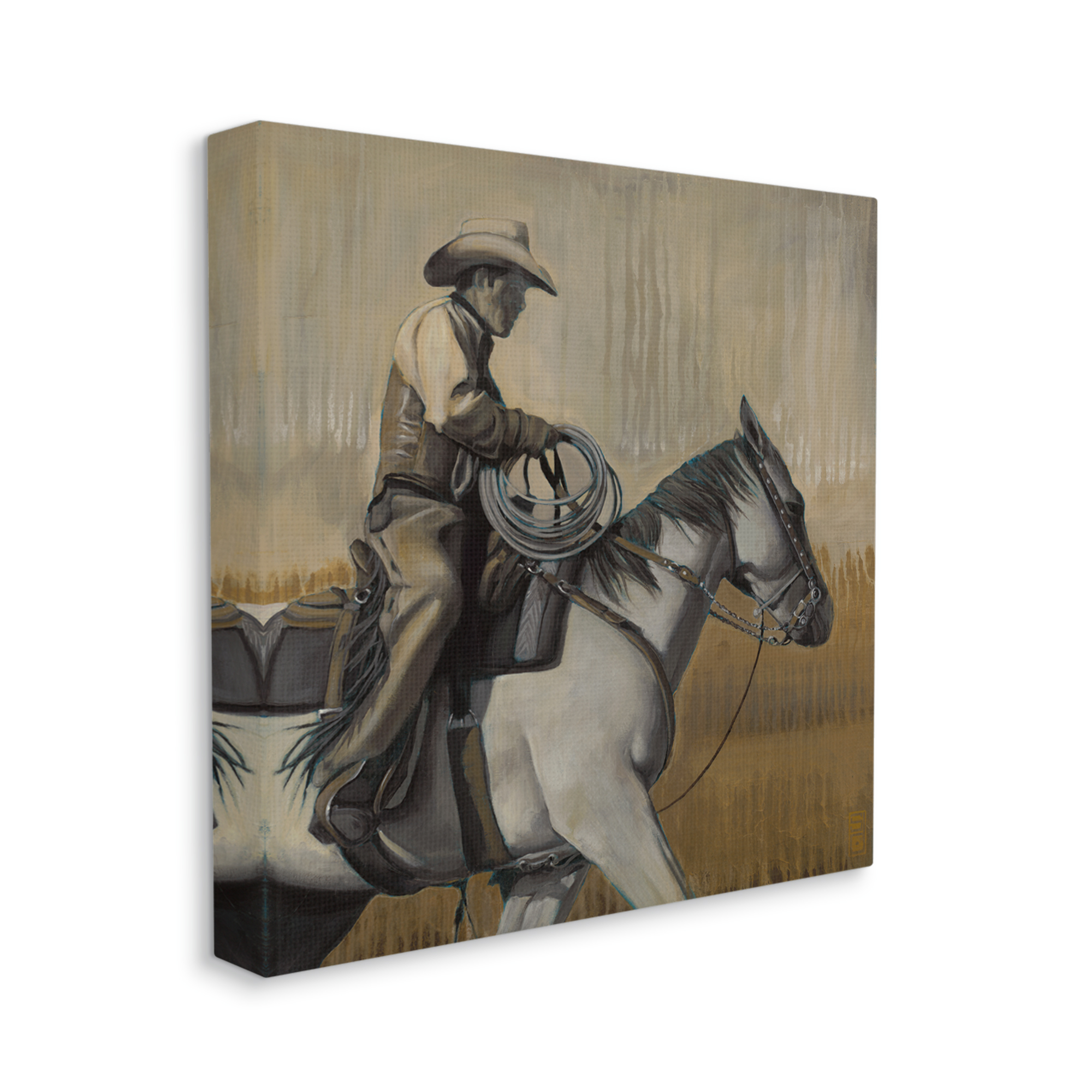 Stupell Industries Modern Cowboy Painting Animals & Insects Painting Gallery Wrapped Canvas Print Wall Art, 24 x 24
