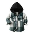 thumbnail image 6 of Generic Toddler Kids Baby Outwear Long Sleeve Hooded Plaid Jacket for Girls Boys Puffer Jacket for Holiday Winter Party Christmas（12-18 Months Multi-color）, 6 of 7