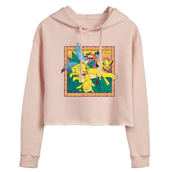 Disney - The Lion King - Simba Nala Zazu - Juniors Cropped Pullover Hoodie