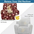 thumbnail image 5 of Renewold Coffee Holly Couch Cover Recliner Fitted Oversized Recliner Cover 4 Pieces Non-Slip Recliner Chair Cover with Pocket Christmas Home Decor for Pets, Cats, Kids, 5 of 8