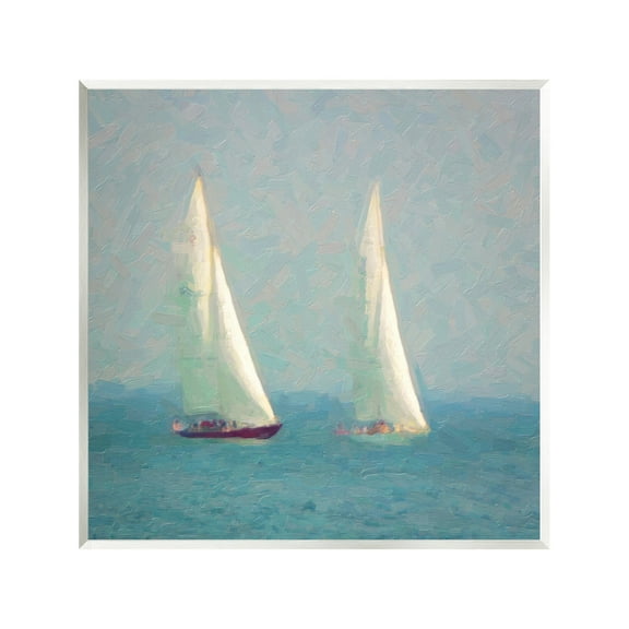 Stupell Industries People on Sailing Boats Transportation Painting Unframed Art Print Wall Art, 12 x 12